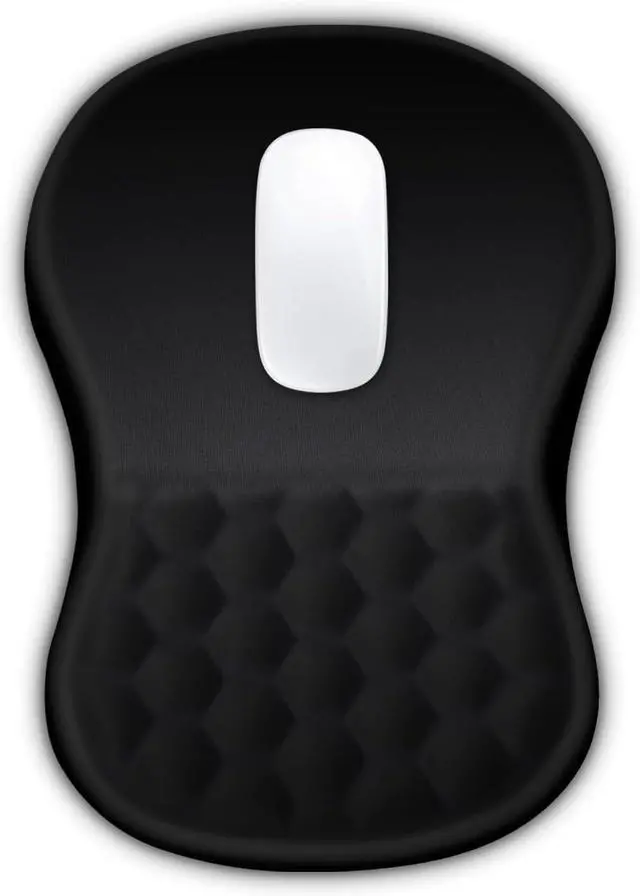 Alt view image 7 of 7 - for Ergonomic Mouse Pad Wrist Support with Massage Design, Wrist Rest Pain Relief Mousepad with Memory Foam&Non-Slip PU Base, Mouse Pads for Wireless Mouse & Desk (12x8 inch,Black)