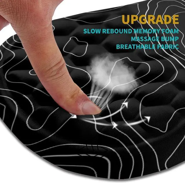 Alt view image 2 of 6 - for Ergonomic Mouse Pad Wrist Support, Wrist Rest Mousepad for Carpal Tunnel Pain Relief with Integrated Memory Foam Slope Massage Bulge (11.8x7.9 inch,Topographic Contour)