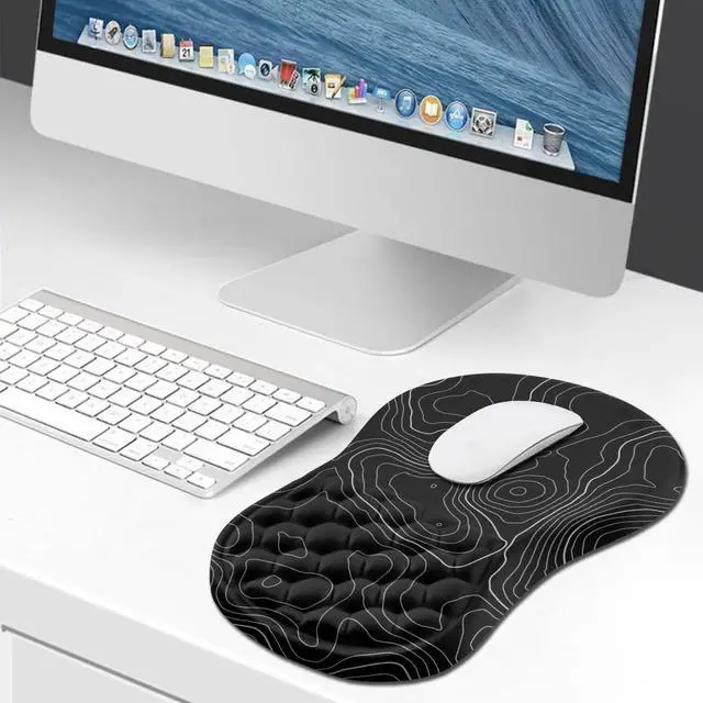 Alt view image 6 of 6 - for Ergonomic Mouse Pad Wrist Support, Wrist Rest Mousepad for Carpal Tunnel Pain Relief with Integrated Memory Foam Slope Massage Bulge (11.8x7.9 inch,Topographic Contour)