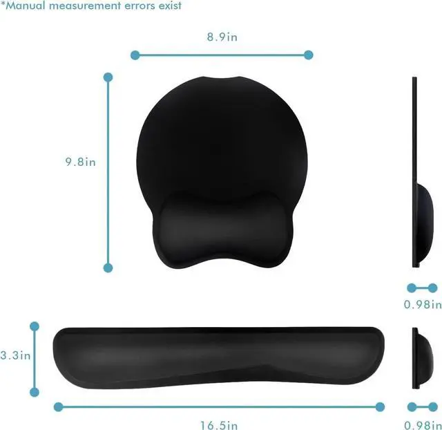 Alt view image 7 of 7 - Premium Keyboard Wrist Rest and Mouse Pad Wrist Support, Ergonomic Memory Foam Set for Office, Laptop, Mac, Computer and Gaming, Comfortable Typing &Wrist Pain Relief (2 Pack)