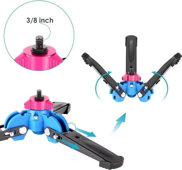 Alt view image 6 of 7 - Extendable Camera Monopod with Detachable and Foldable Stand Base: Aluminium Alloy, Height 52-168 cm for Nikon Sony DSLR; Maximum Load of 5 kg
