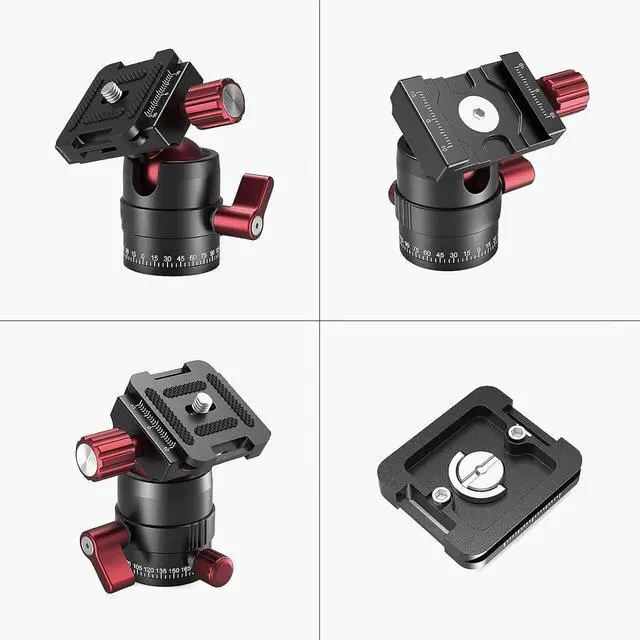 Alt view image 6 of 7 - Tripod Ball Head 360 Degree Rotating Panoramic Ballhead with 1/4 inch Quick Shoe Plate, Max Load up to 5 kg/ 11lb, for Tripod Monopod Slider DSLR Camera Camcorder - 3034