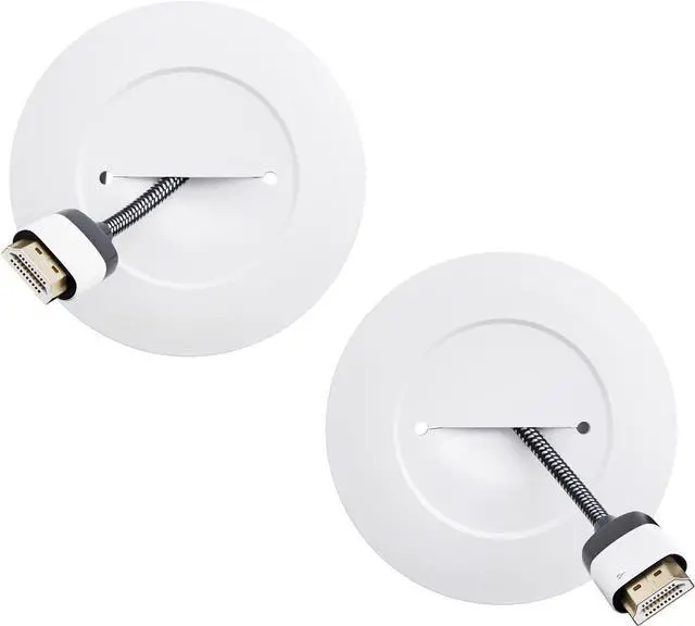 Main image of TV Cord Hider for Wall Mounted TV - White Cable Management Kit Hides TV Wires Behind The Wall- Includes 2 Pass Throughs, Locking Brackets, and Hole Saw Drill Attachment for Easy Install
