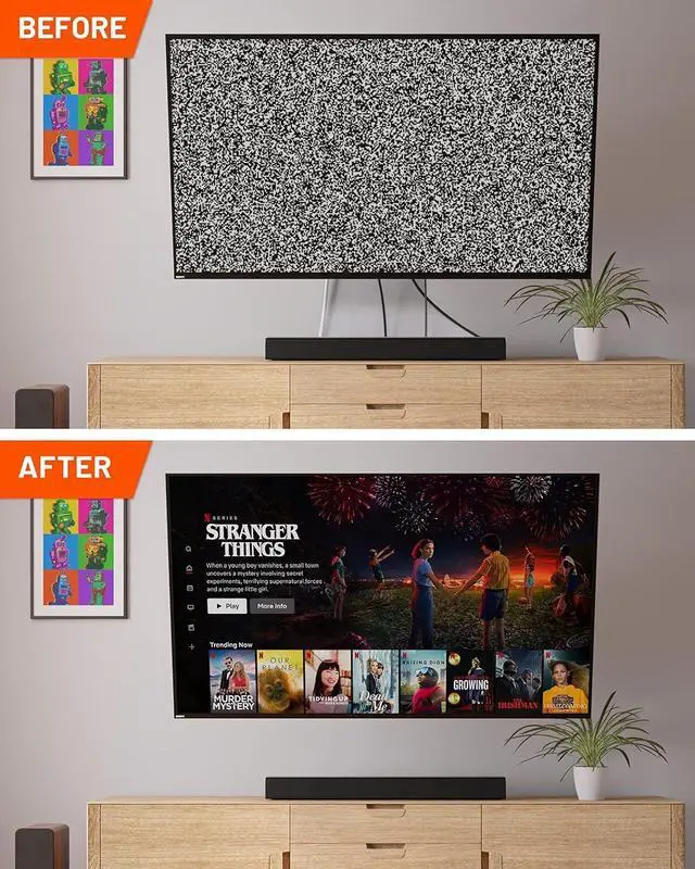 Alt view image 5 of 7 - TV Cord Hider for Wall Mounted TV - White Cable Management Kit Hides TV Wires Behind The Wall- Includes 2 Pass Throughs, Locking Brackets, and Hole Saw Drill Attachment for Easy Install