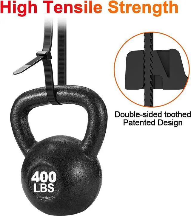 Alt view image 4 of 5 - for Long Zip Ties Heavy Duty 24 inch500 LBS Tensile Strength With Double Sided Toothed Super Durable Cable Ties Extra Large Wire Ties Adjustable Nylon Tie Wraps for Indoor Outdoor 100 Pack Black