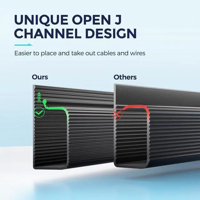 Alt view image 3 of 7 - for2 Pack Safe & Tidy Cable Management Solution - Protect Kids & Pets with Home & Office Cable Management Under Desk,Cable Organizer, Cable Management Kit,Cord Organizer for Desk, 15.7inX2