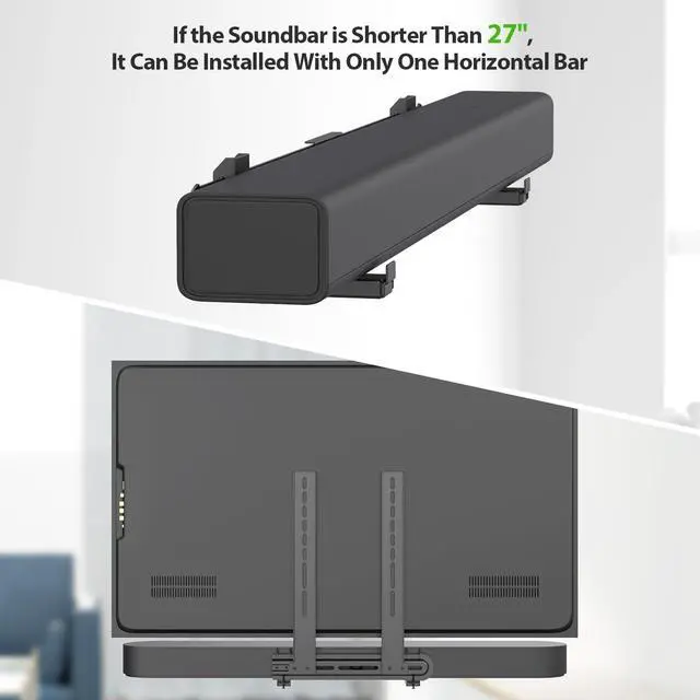 Alt view image 7 of 7 - FOR Universal Soundbar Mount, Sound Bar TV Bracket for Soundbar with Speaker, Fits 2 Installation Options, Removable No-Slip Base Holder Extends 3.46-6.06