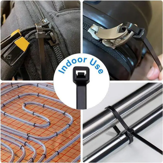 Alt view image 5 of 7 - FOR Zip Ties 8 inch Black Zip Ties 1000 Pack, Wire Ties with 50lb Tensile Strength, UV Resistant Cable Ties, Self-locking Plastic Ties for Indoor and Outdoor Use