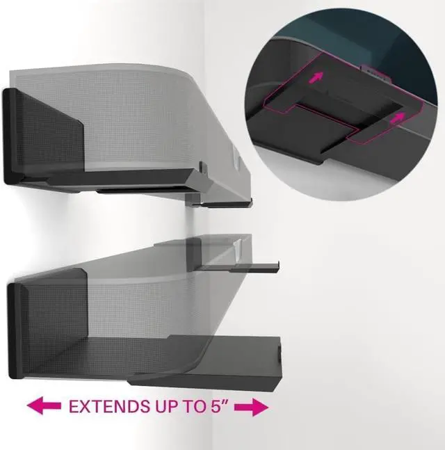 Alt view image 4 of 6 - FOR Soundbar Mount NO Stud & NO Drill Easy Install, DIY Universal Sound Bar Wall Mount Bracket, Holds up to 50LBS, Adjustable fits Most Soundbars. (Black)