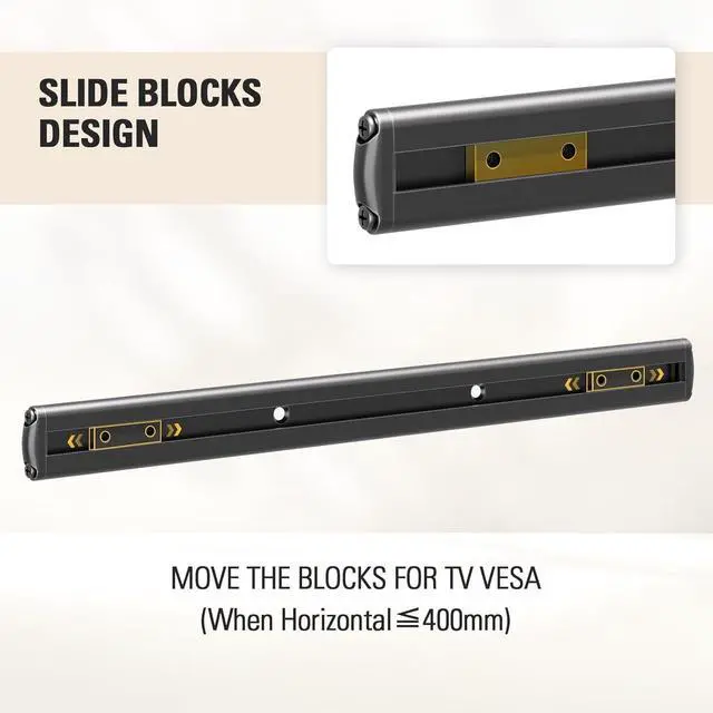 Alt view image 5 of 7 - forSoundbar Mount with Easy Access Design for SONOS Beam, SoundBar Bracket with Sliding Block Fits TV up to VESA 600x400mm, Compatible with The Beam Constructed of Duty Aluminum Profile