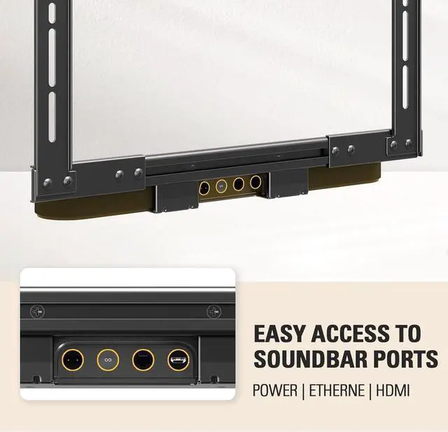 Alt view image 4 of 7 - forSoundbar Mount with Easy Access Design for SONOS Beam, SoundBar Bracket with Sliding Block Fits TV up to VESA 600x400mm, Compatible with The Beam Constructed of Duty Aluminum Profile