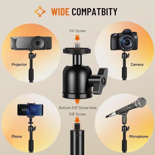 Alt view image 6 of 7 - Projector Tripod Adjustable Height: 35.4to 51.2In Foldable Heavy Duty 360 Rotatable Multiple Uses Stand for Studio, Outdoor, Movie, Stage, Home