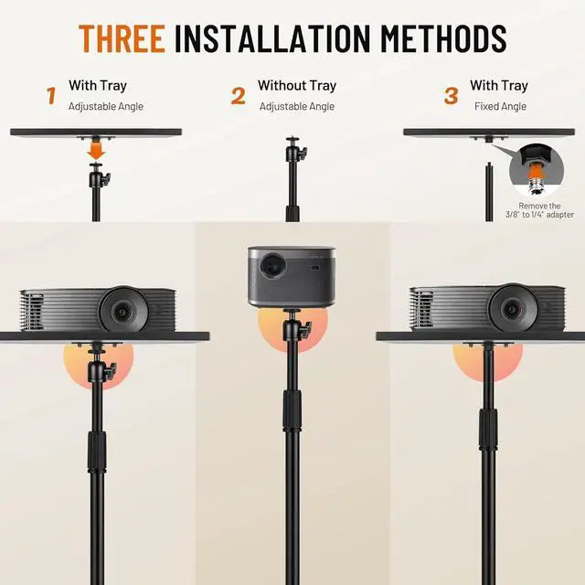 Alt view image 7 of 7 - Projector Tripod Adjustable Height: 35.4to 51.2In Foldable Heavy Duty 360 Rotatable Multiple Uses Stand for Studio, Outdoor, Movie, Stage, Home