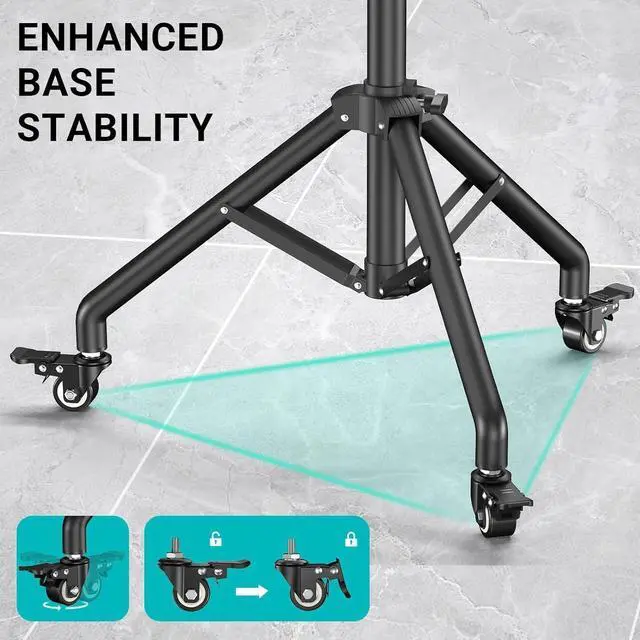 Alt view image 4 of 7 - FOR-Projector Stand Tripod on Wheels, Adjustable Height 31-56 Inches, Laptop Tripod Stand Rolling, Heavy Duty Projector Tripod Metal Construction, Multifunctional for Office & Home