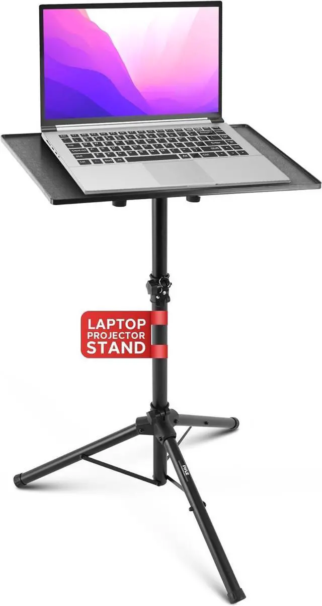 Main image of Universal Projector Stand  Adjustable Tripod for Laptop, DJ Gear, Projectors  Heavy-Duty, Portable  Height Adjustable 28" to 46"  Ideal for Stage, Studio, Office, Events