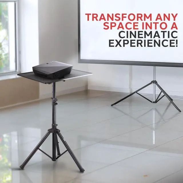 Alt view image 7 of 7 - Universal Projector Stand  Adjustable Tripod for Laptop, DJ Gear, Projectors  Heavy-Duty, Portable  Height Adjustable 28" to 46"  Ideal for Stage, Studio, Office, Events