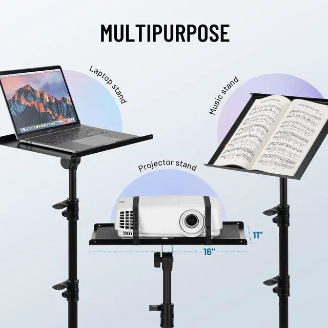 Alt view image 6 of 7 - Projector Stand Tripod Adjustable - Stable for Tablets Phones Book Height 26" to 51.5" Multifunctional Laptop DJ Rack Stand Portable for Outdoor Movies CPS0331