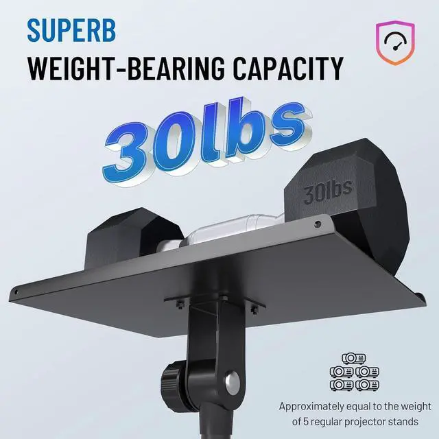 Alt view image 3 of 7 - Projector Stand Tripod Adjustable - Stable for Tablets Phones Book Height 26" to 51.5" Multifunctional Laptop DJ Rack Stand Portable for Outdoor Movies CPS0331