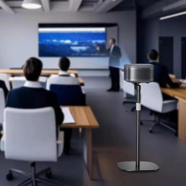 Alt view image 7 of 7 - FOR-Projector Stand Floor Projector Mount Stand 1/4 Screw with Heavy Base, Adjustable Height 33"-50",Arbitrary Angle Adjustment, for Living Room, Courtyard, Bedroom