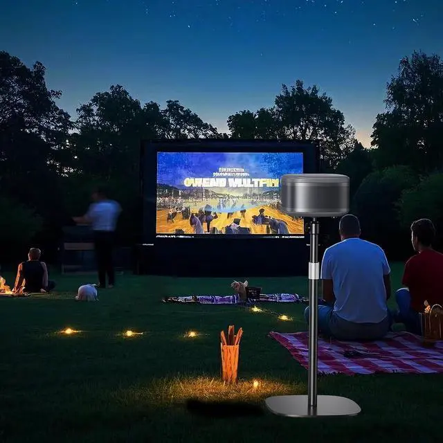 Alt view image 6 of 7 - FOR-Projector Stand Floor Projector Mount Stand 1/4 Screw with Heavy Base, Adjustable Height 33"-50",Arbitrary Angle Adjustment, for Living Room, Courtyard, Bedroom