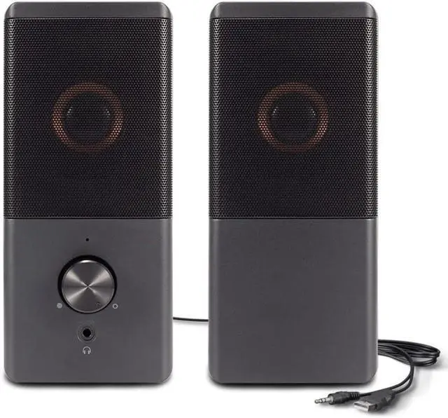 Main image of forComputer Speaker, Compact Size Speaker with Headphone Jack, Enhanced Bass and Volume Control, Stereo 2.0 USB Powered 3.5mm Aux Multimedia Speakers for Laptop/Desktop/Tablets/Phone