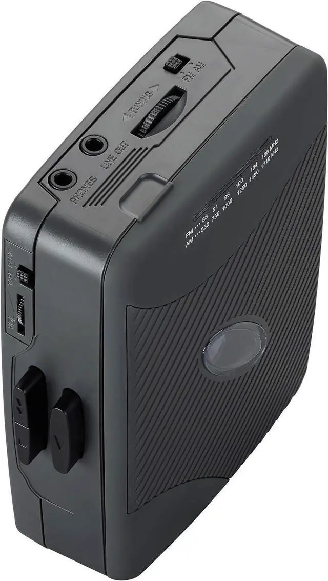 Alt view image 3 of 5 - Portable Cassette Player, Simple Retro Compact Style with AM/FM Radio, Detachable Belt Clip, and Stereo Earbuds Included