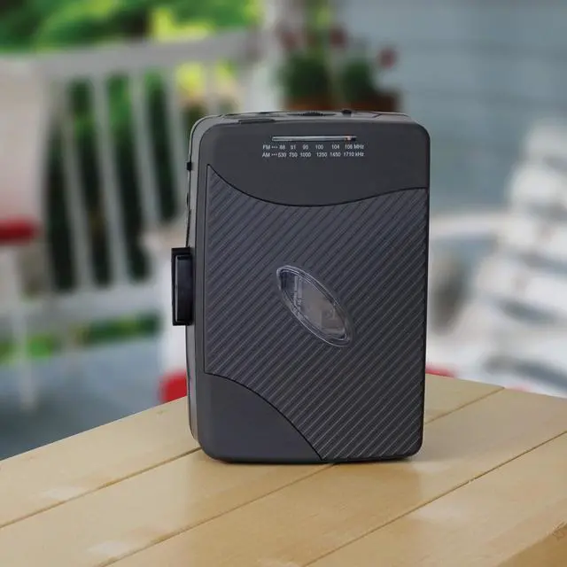 Alt view image 4 of 5 - Portable Cassette Player, Simple Retro Compact Style with AM/FM Radio, Detachable Belt Clip, and Stereo Earbuds Included