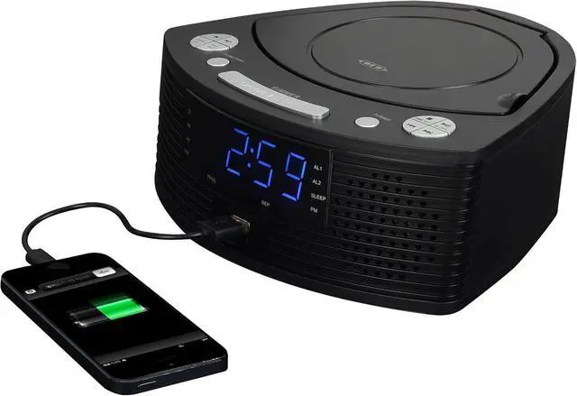 Alt view image 2 of 5 - Stereo Compact Disc Player with AM/FM Digital Dual Alarm Clock Radio