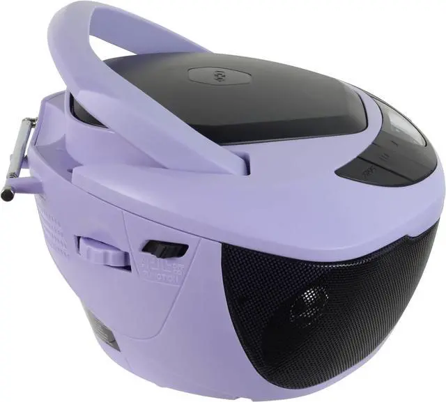 Alt view image 4 of 5 - CD-475PL Portable Sport Stereo Boombox CD Player with AM/FM Radio and Aux Line-in & Headphone Jack (Lavender Purple)