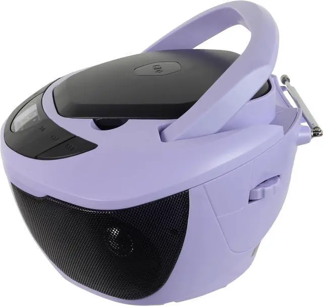 Alt view image 5 of 5 - CD-475PL Portable Sport Stereo Boombox CD Player with AM/FM Radio and Aux Line-in & Headphone Jack (Lavender Purple)