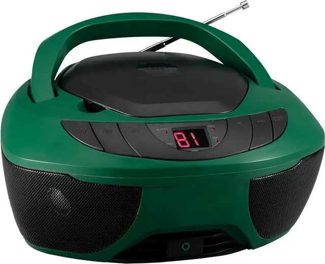 Main image of CD-475GR Portable Sport Stereo Boombox CD Player with AM/FM Radio and Aux Line-in & Headphone Jack (Green)