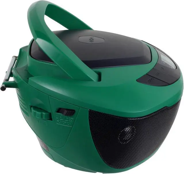 Alt view image 4 of 5 - CD-475GR Portable Sport Stereo Boombox CD Player with AM/FM Radio and Aux Line-in & Headphone Jack (Green)