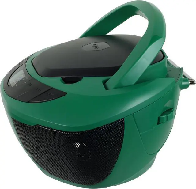 Alt view image 5 of 5 - CD-475GR Portable Sport Stereo Boombox CD Player with AM/FM Radio and Aux Line-in & Headphone Jack (Green)
