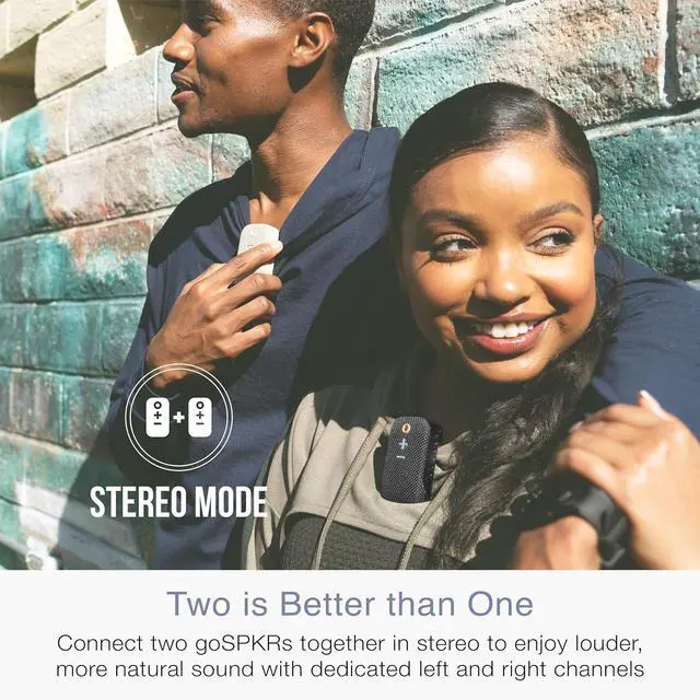 Alt view image 3 of 6 - Small Wearable Clip-on Bluetooth Speaker with IPX5 Water Resistance, Built-in Speakerphone with Microphone for Hands-Free Calls, Compact Design, Can Connect Up to 2 in Stereo (Black)