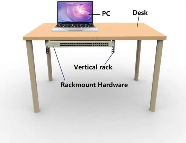 Alt view image 3 of 7 - 2 Pack of 2U Hinged 19 Inches Cold Rolled Steel Wall Mountable Simple Vertical Rack and Networking Equipment Rack Including Hardware for Assembly (2)