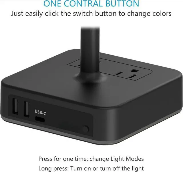 Alt view image 5 of 7 - FOR-RGB Dual Headphone Stand with USB C Charger Desk Gaming Double Headset Holder Hanger Rack with 3 USB Charging Port and 2 Outlet - Suitable for Gamer Desktop Table Game Earphone Accessories Gift