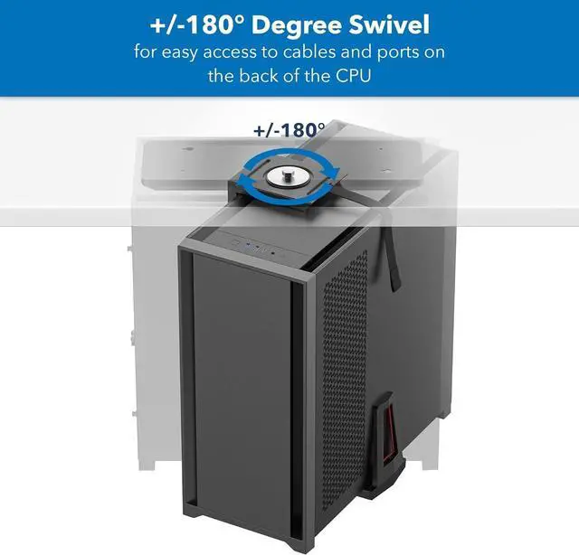 Alt view image 4 of 7 - for CPU Under Desk Mount Bracket Rack, Adjustable Computer Tower Desk Mount with Sliding Track, 33 lbs Capacity, Black