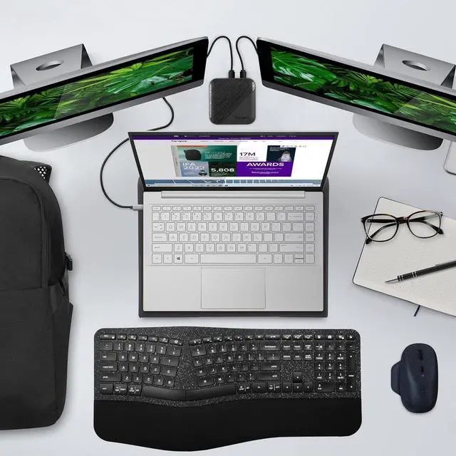 Alt view image 5 of 7 - for 17 Inch Dual Fan Lap Chill Mat - Soft Neoprene Laptop Cooling Pad for Heat Protection, Fits Most 17" Laptops and Smaller - USB-A Connected Dual Fans for Heat Dispersion (AWE55US)