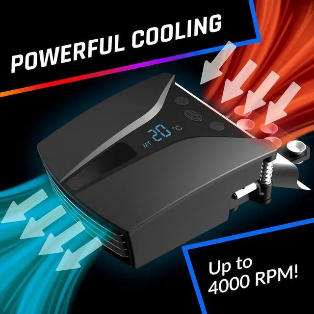 Alt view image 4 of 7 - Tempest Laptop Cooler with Vacuum Fan - New - Gaming Laptop Fan with Display - Temperature Detection + Automatic/Manual Mode - 4000 RPM - Portable - Compatible with Laptop Cooling Pads