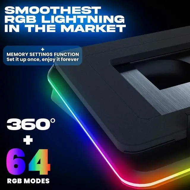 Alt view image 5 of 6 - Turbofrost - Gaming Laptop Cooling Pad - 4 Powerful Turbo Fans - 4 x 4000 RPM, Laptop Cooler 2 Power Modes USB-C/DC, Dynamic RGB, 4-Ports USB, Sealed Foam for Fast Cooling for Laptops up to 17in