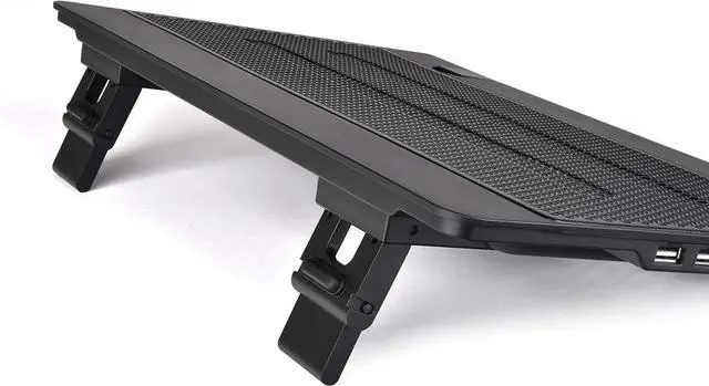 Alt view image 4 of 6 - for  Massive 14 Steel Mesh Panel Dual 140mm Blue LED Fan Adjustable Speed Control 10"-17" Laptop Notebook Cooling Pad CL-N001-PL14BU-A,Black