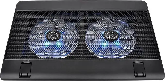 Alt view image 2 of 6 - for  Massive 14 Steel Mesh Panel Dual 140mm Blue LED Fan Adjustable Speed Control 10"-17" Laptop Notebook Cooling Pad CL-N001-PL14BU-A,Black