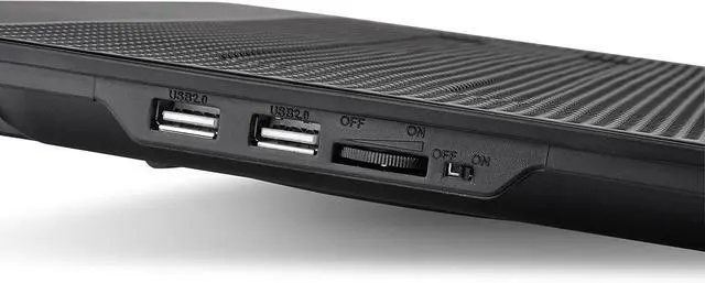 Alt view image 5 of 6 - for  Massive 14 Steel Mesh Panel Dual 140mm Blue LED Fan Adjustable Speed Control 10"-17" Laptop Notebook Cooling Pad CL-N001-PL14BU-A,Black