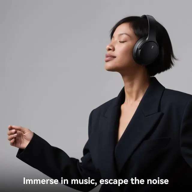 Alt view image 3 of 5 - Hybrid Active Noise Cancelling Headphones, Wireless Headphones Bluetooth 5.4 with Transparent Mode, Hi-Res Audio, Deep Bass, 70H Playtime Over Ear Bluetooth Headset for Work/Travel/Home/Office