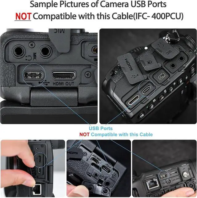 Alt view image 4 of 5 - forCamera USB Cable Cord for Canon Rebel/PowerShot/EOS/DSLR/ELPH Digital Cameras,Transfer Wire Data Cable for Canon Rebel Camcorder,Vixia PC Computer Interface Charger Replacement 6FT Mini B USB