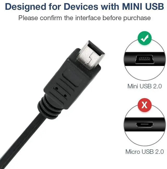 Alt view image 3 of 5 - USB 2.0 A to Mini 5 pin B Cable for External HDDS/Camera/Card Readers/MP3 Player-Black (10 Pack 3 Feet)