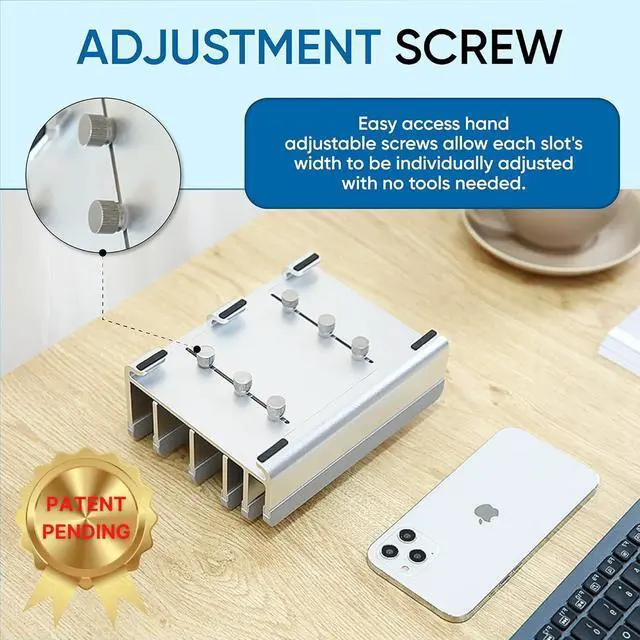 Alt view image 3 of 6 - Adjustable Laptop Stand - Fits 5 Devices, Modern Design, Tool Free Adjustment, Protective & Stable