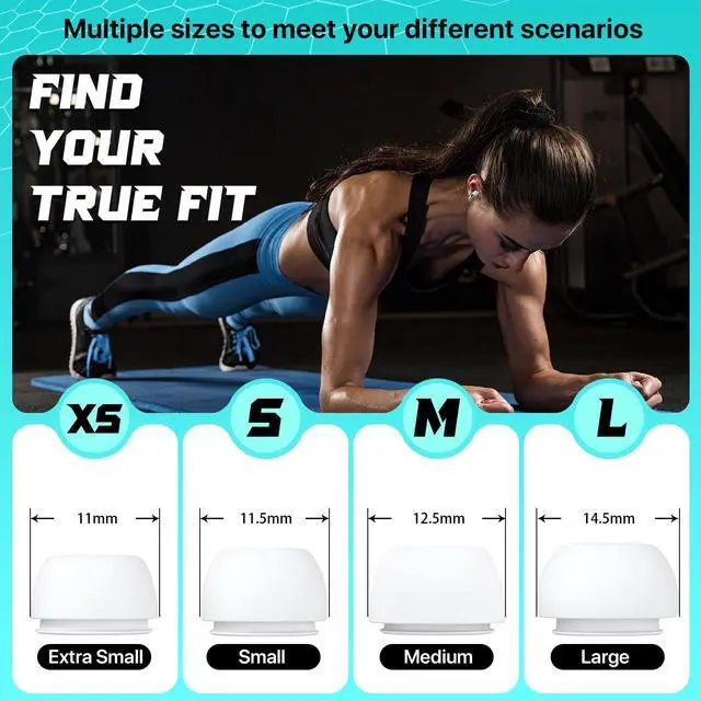 Alt view image 2 of 7 - [4 Pairs] Replacement Ear Tips for AirPods Pro 2nd/1st Generation with Noise Reduction Holes, Silicone Ear Tips for Airpods Pro with Portable Storage Box and Cleaning Pen (XS/S/M/L)