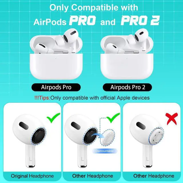 Alt view image 3 of 7 - [4 Pairs] Replacement Ear Tips for AirPods Pro 2nd/1st Generation with Noise Reduction Holes, Silicone Ear Tips for Airpods Pro with Portable Storage Box and Cleaning Pen (XS/S/M/L)