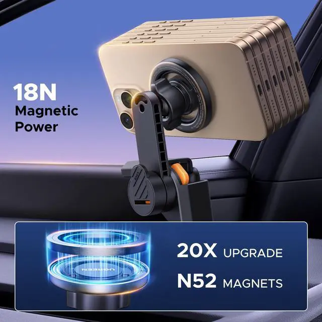 Alt view image 2 of 7 - UGREEN Phone Holder for Tesla Model 3 and Y Accessories Magsafe Car Mount Magnetic Phone Mount Strongest Magnet Power Compatible with iPhone 16 15 14 13 Plus Pro Max Series